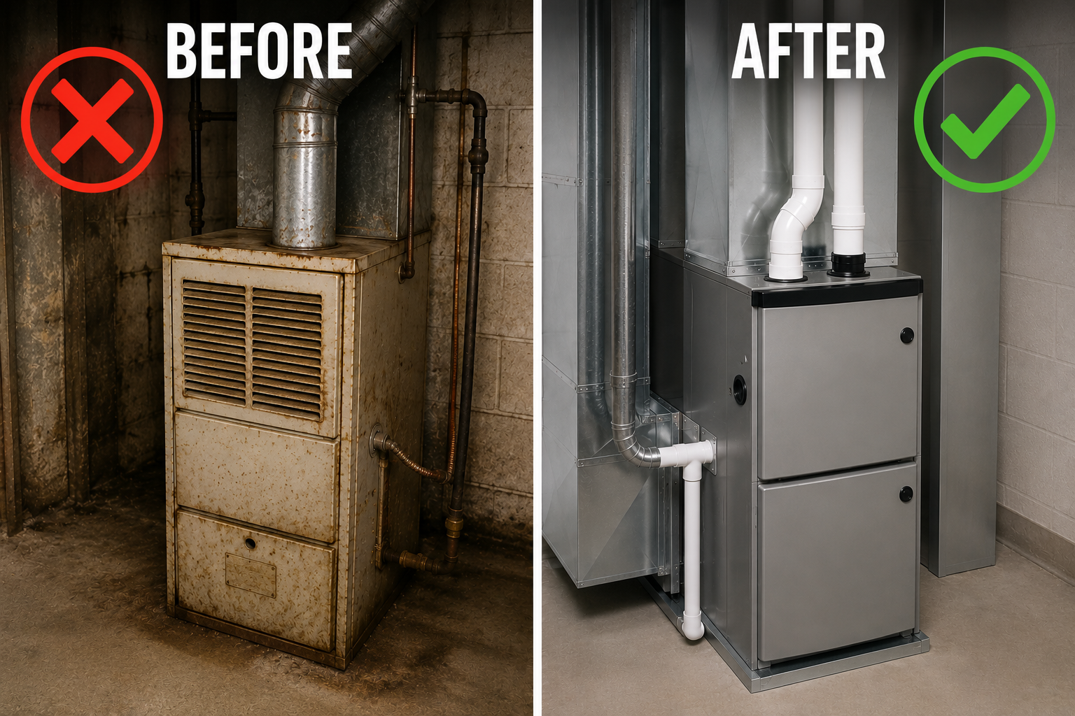 Furnace replacement installation